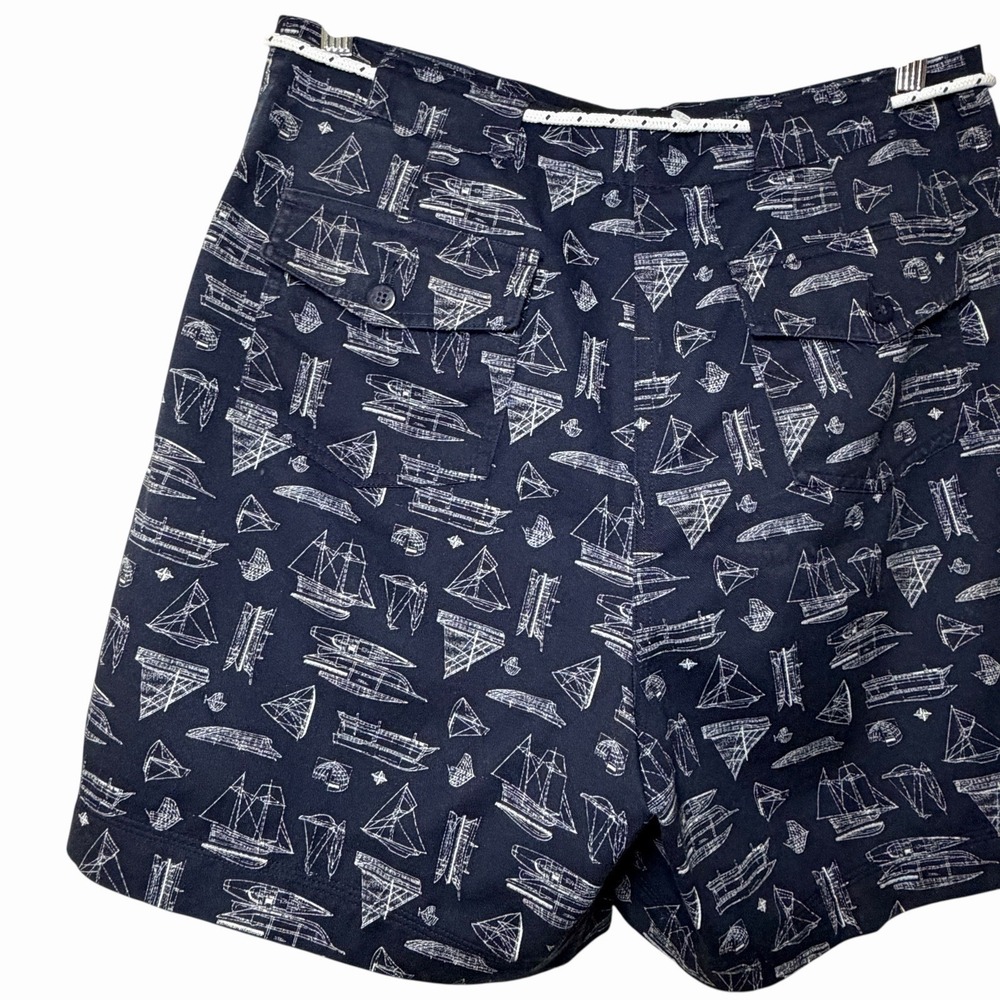 Lauren Ralph Lauren Womens Nautical Ship Print 100% Cotton Shorts Size 10 Preppy - Picture 5 of 14